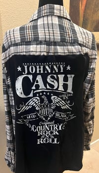 Vintage Cream/Charcoal/Gold Flannel Shirt Johnny Cash 
