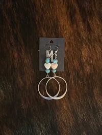 Image 2 of Kingman-Pink Conch Heart Dangles