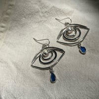 Image 1 of COBALT IRIS EARRINGS