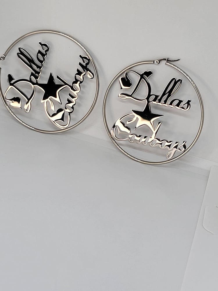 Dallas Cowboys Earrings - Clear Bead HOOP Style - $5.00 Per Pair