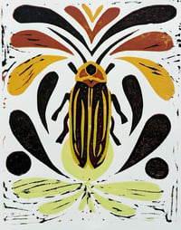Bug Lino Print- Lightning Bug 