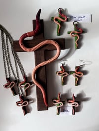 Image 5 of Worm crosses (wall, pendants, earrings, pins)