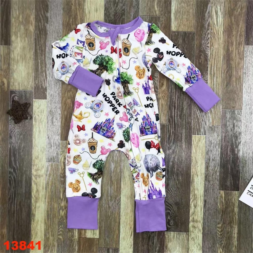 Image of Purple coffee park romper 