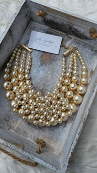 Image 1 of Goddess Pearl Statement Necklace 