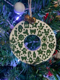 Image 3 of Ceramic Christmas Wreath with Bells (Seconds)