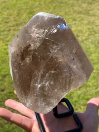 Image 7 of Smoky Quartz Natural Point With Rainbows On Stand #1456