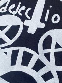 Image 2 of hand screenprinted mask logo patches