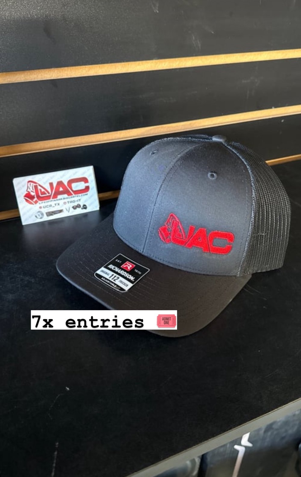 UAC hat red and black 