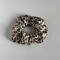 Leopard Print Satin Handmade Scrunchie 