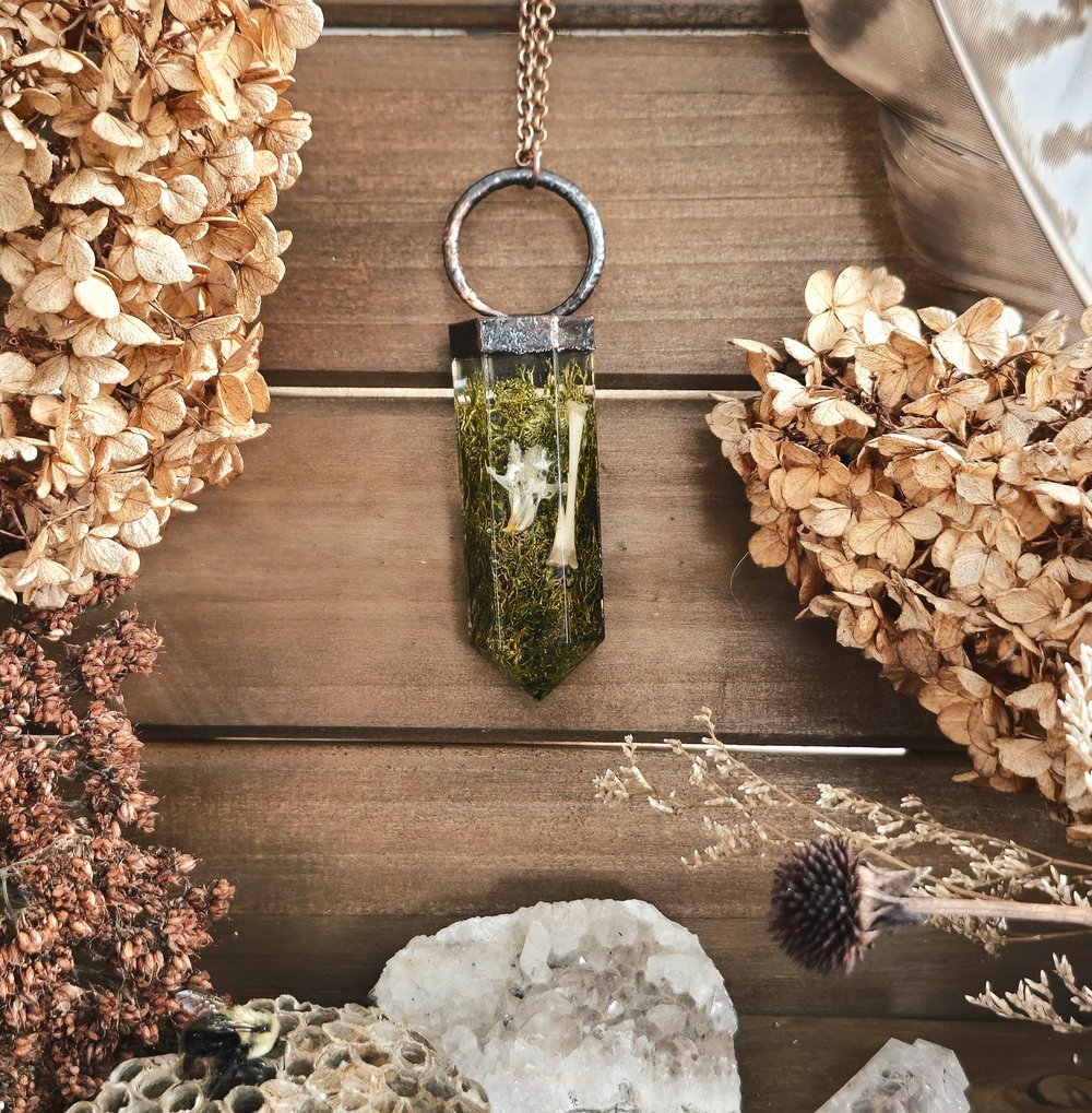 Image of "Forest Floor" Resin Crystal Necklace 