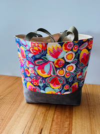 Image 1 of Fabric Tote - Bright Blue / Red / Yellow / Pink