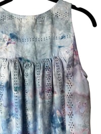 Image 6 of ♻️ UPCYCLED S 100% Cotton Eyelet Top in Soft Muted Ice Dye
