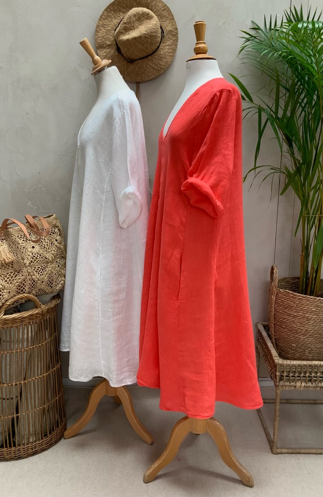 Image of Robe En Lin Alizé Corail