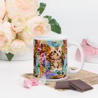 Image 13 of Butterfly Mushroom Kitty - White Glossy Mug