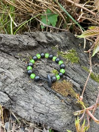 Image 3 of Uranium Glass and Bog oak beads