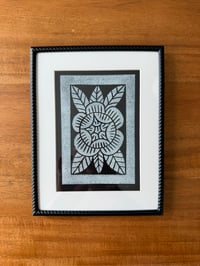Framed Rose Linocut