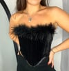 Multiple colours* Velvet feather trim corset 