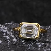 Image 3 of DJMAX Gold Simple 4CT Moissanite Rings for Women 925 Sterling Silver Jewelry Niche Light Luxury Wome