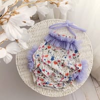 Image 1 of Marella romper size 9-12 months - lila-flowers