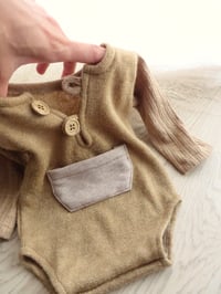 Image 3 of Baby Boy bodysuit Adrien for photoshoot | camel beige | 0-3 months