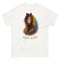 Image 4 of Just Ride Horse Lover Unisex T-Shirt – Colorful Equestrian Graphic Tee