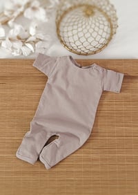 Image 3 of Luke newborn romper - short sleeves - cold dark beige