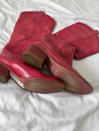 Image 3 of Vintage red leather boots // 37