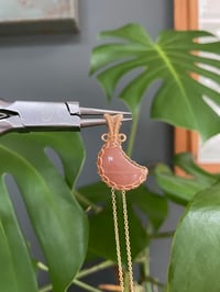 Image 4 of Gold Sunstone Moon Crystal Necklace