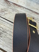 Horween Leather Belt 2nds Quality - Matte Black Winchester Hatch Grain