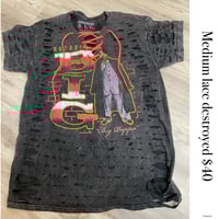 Medium Biggie peach lace destroyed
