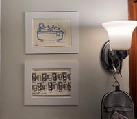 Bathroom Linocut Prints