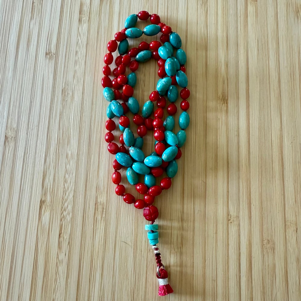 Image of Turquoise & Coral Talisman Necklace