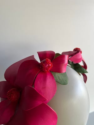 Image of Deep pink flower headpiece   SOLD