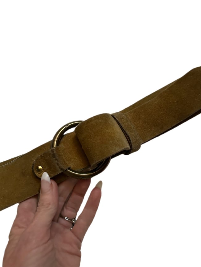 early 1970s golden suede "O" ring belt
