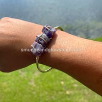 Image 12 of Raw Crystal Cuff Bangle Bracelets 