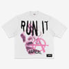 RUN IT TEE (WHITE W/ PINK)