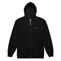 Image 1 of Heart Porn Embroidered Zip Hoodie