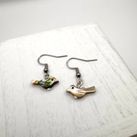 Image 1 of Mother of Pearl Bird Earrings