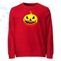 Image 1 of Sweatshirt (Adult M/F) - Jack O Lantern Vintage Red-Yellow