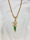 LARGE DIAMOND CROWN SAN JUDAS NECKLACE 