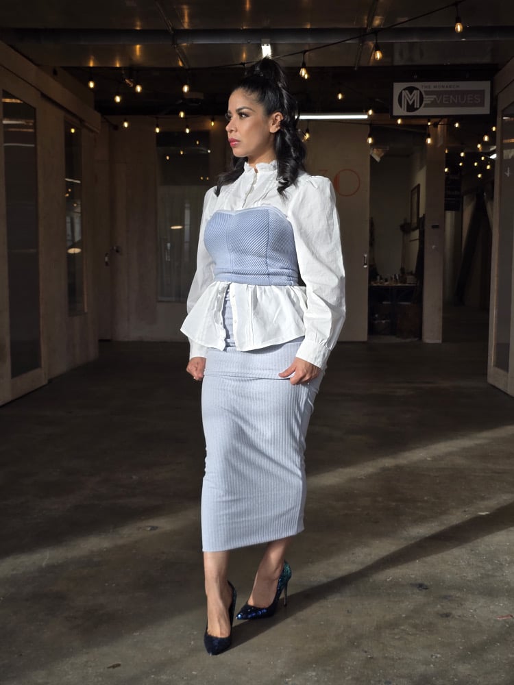 Image of Blue Pastel Ribbed