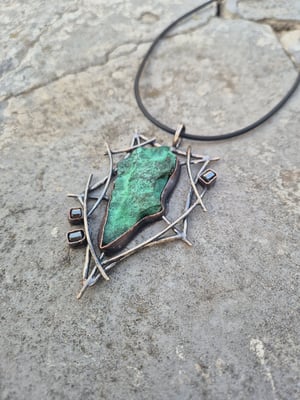 Malachite and hematite pendant 