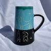 Retro Space Poodle Ceramic Mug