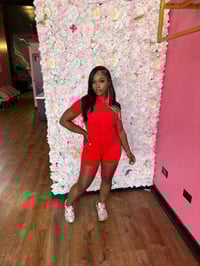 Image 2 of red shorts bodysuit