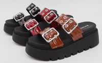 Image 1 of GLAZED PLATFORM SANDALS