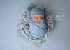 Cornflower Blue Newborn Sleepy Cap, Bonnet & Wrap Photography Prop Set