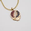 Syf in 14k gold adorned with rubies, sapphires and vs diamonds 
