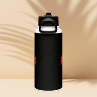 Image 8 of Stainless steel water bottle with a straw lid (Psalms 9;11 Black and Red)
