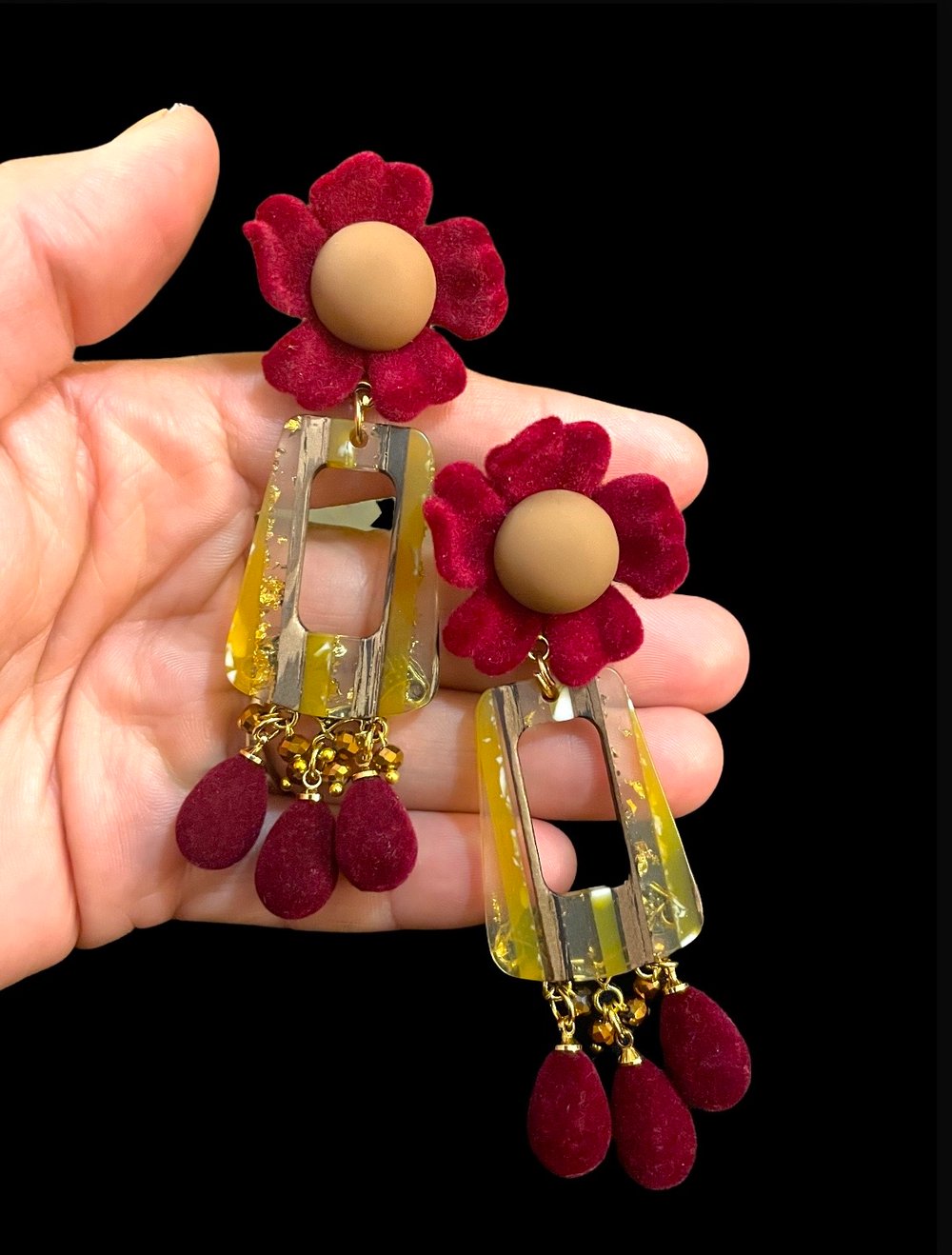 Image of Red Wine earrings 