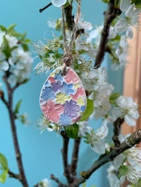 Image 6 of Handmade Ceramic Painted Flowers Easter Eggs